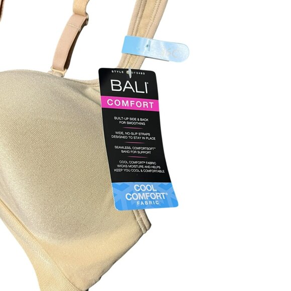 Bali Comfort Revolution Wirefree Bra 36C Beige Seamless No Wire Full Coverage - Picture 4 of 7